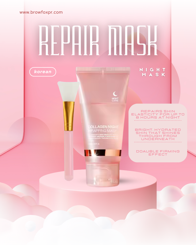 Korean Hydrolyzed Collagen Overnight Peel-Off Mask – Glass Skin Effect, Pore-Minimizing Facial Wrap
